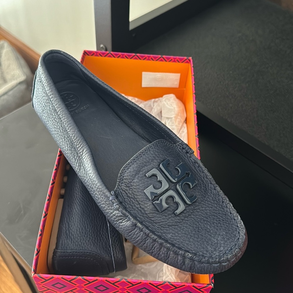 Tory Burch driving moccasins